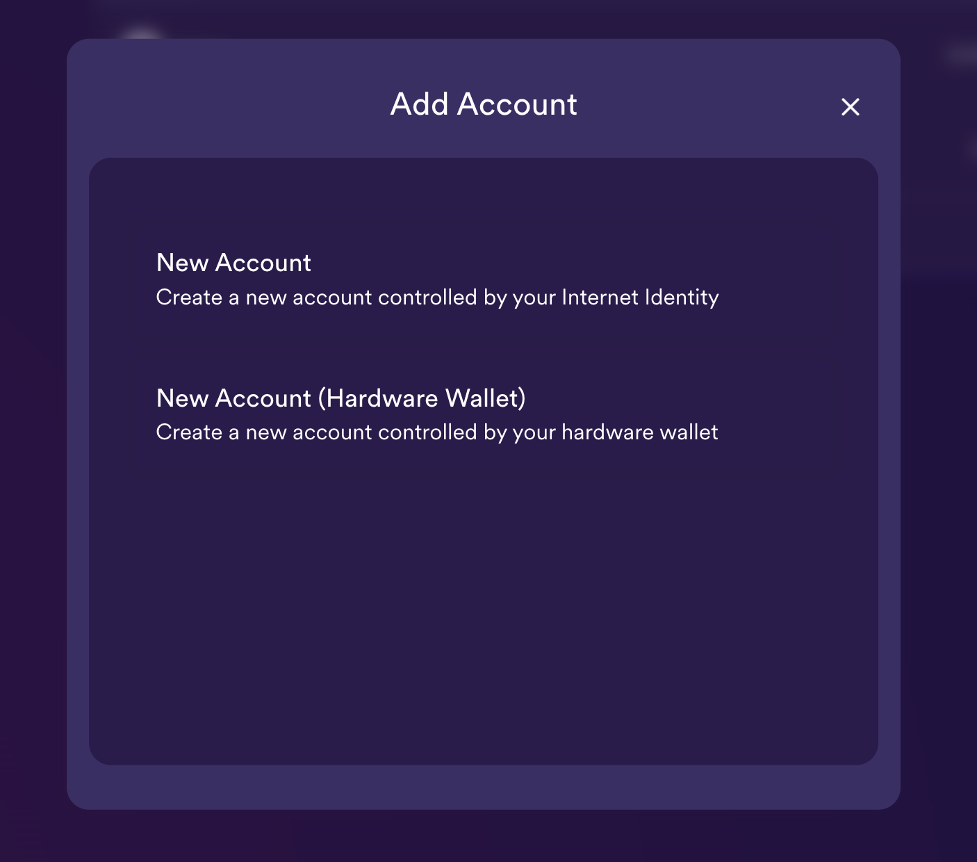 Select account